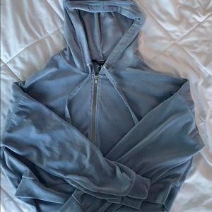 Velvet Cropped zip up.